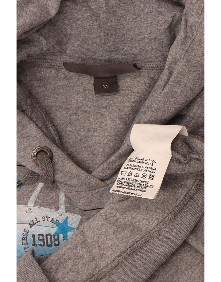 Maglione con cappuccio grafico da donna Converse UK 12 Cotone grigio medio
