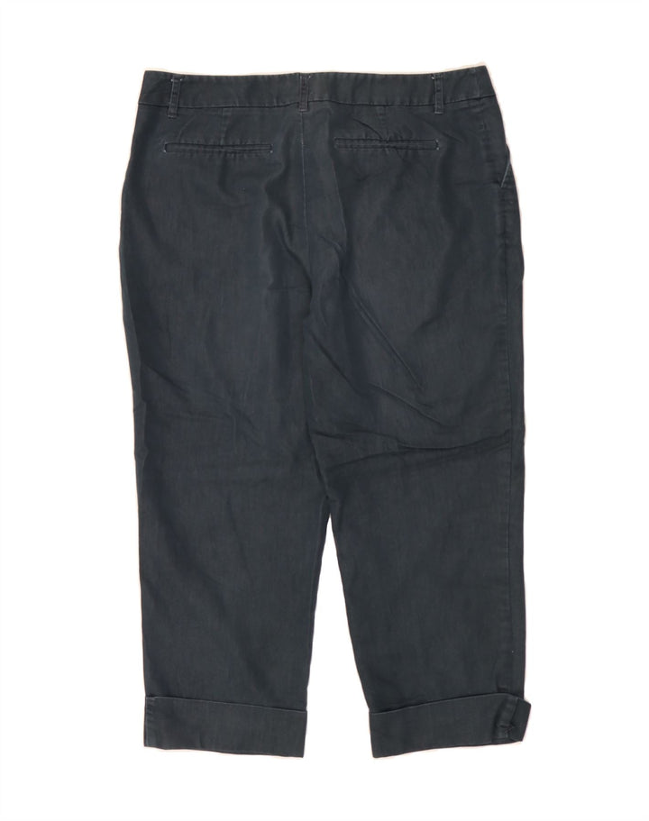 MOSSIMO Womens Straight Capri Trousers US 12 Large W34 L23 Navy Blue Vintage Mossimo and Second-Hand Mossimo from Messina Hembry 