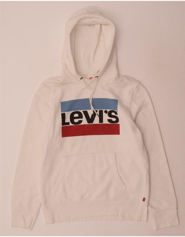 Maglione con cappuccio grafico da uomo Levi's piccolo in cotone bianco
