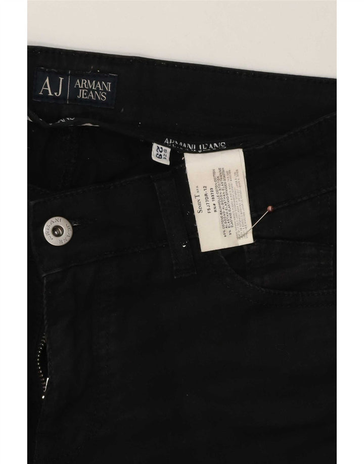 Jeans Capri da donna Armani W29 cotone nero medio