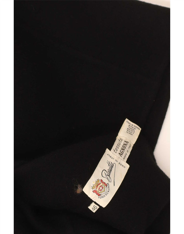 Giubbotto bomber vintage da donna IT 46 grande in lana nera