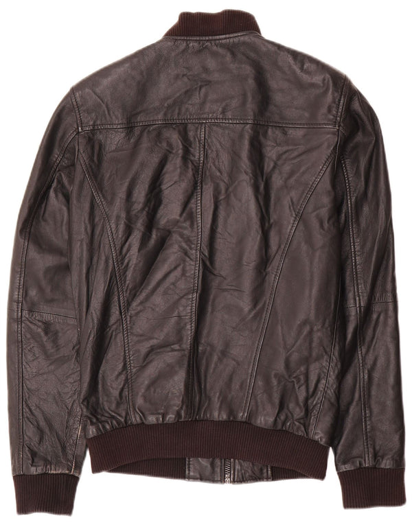 Giacca in pelle da uomo Pull & Bear UK 36 Small Black Colourblock