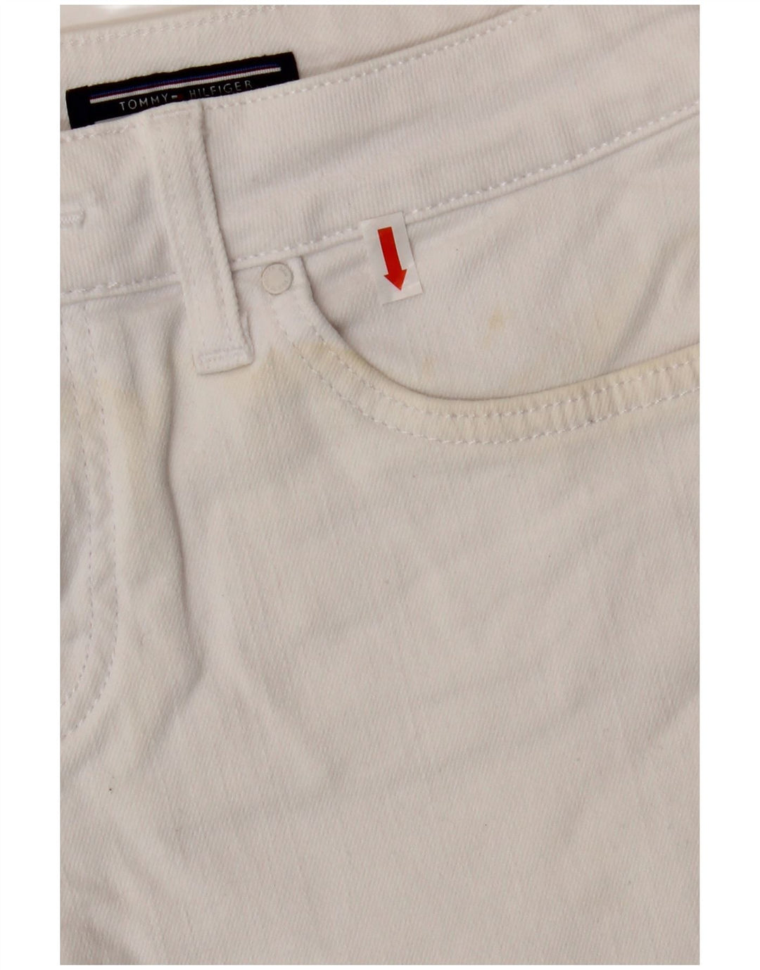 TOMMY HILFIGER Womens Denim Shorts W28 Medium White Cotton Vintage Tommy Hilfiger and Second-Hand Tommy Hilfiger from Messina Hembry 