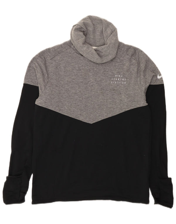 Maglia Nike Therma-Fit da uomo con collo alto a maniche lunghe, blocco colore nero medio