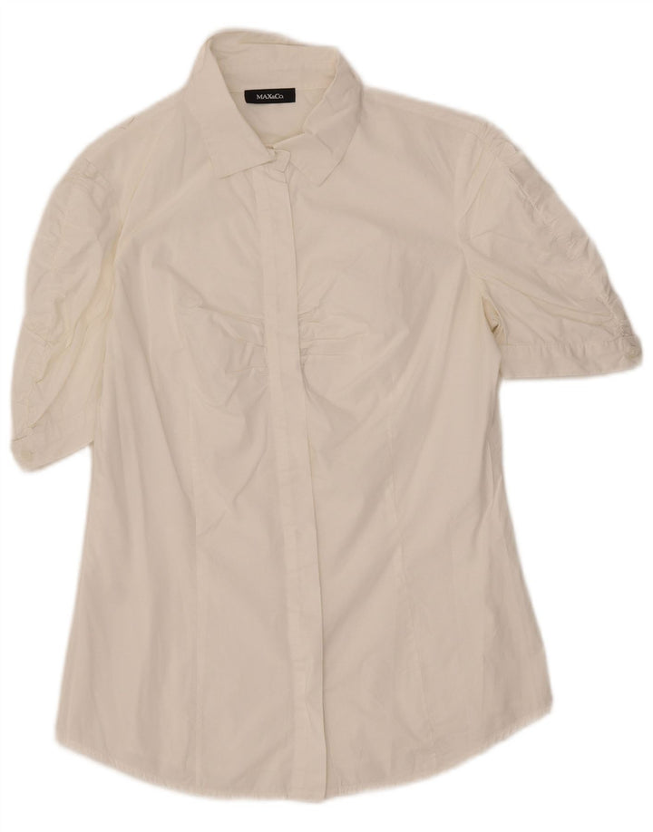 Camicia a maniche corte da donna Max & Co. UK 12 Medium White