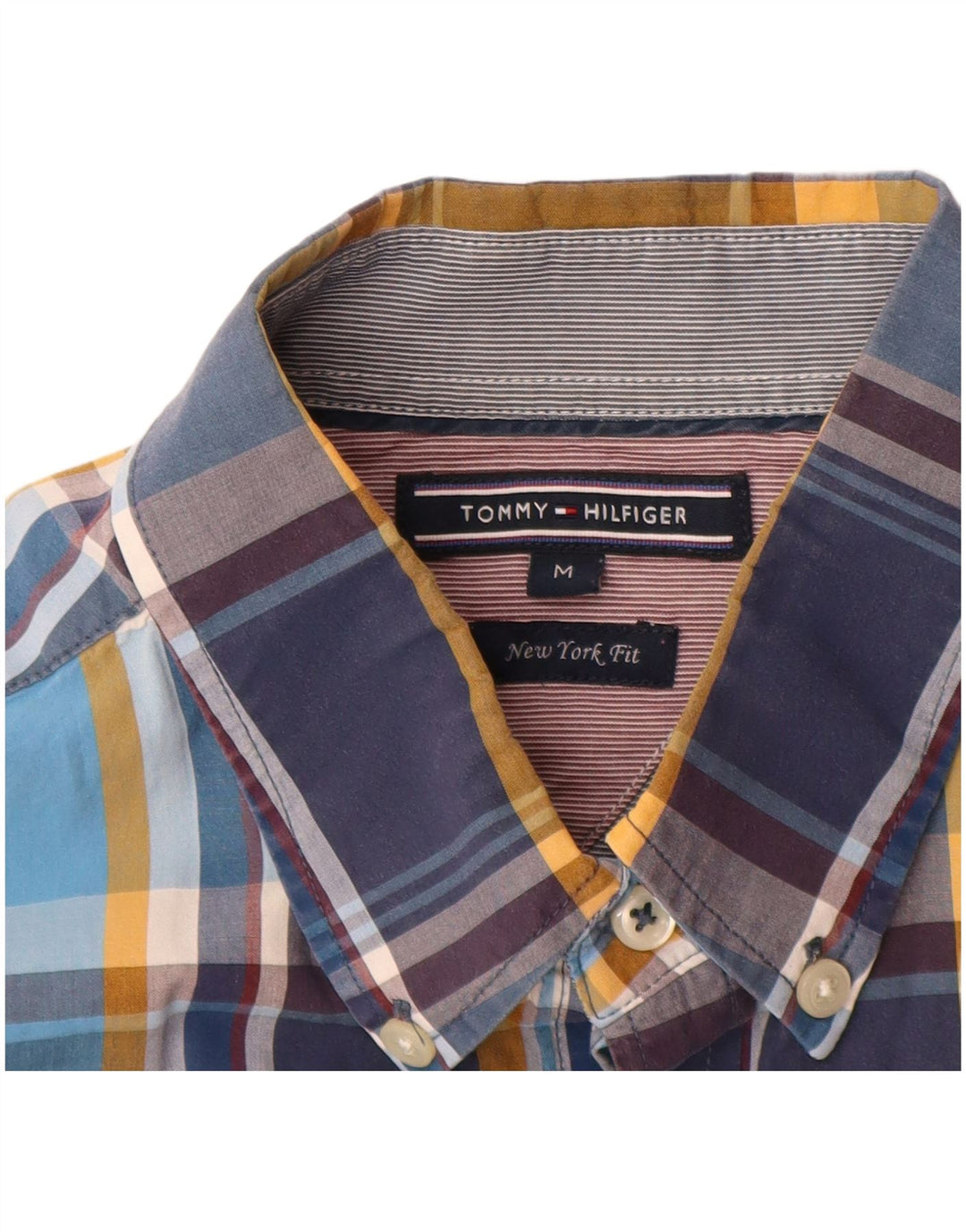 Camicia da uomo Tommy Hilfiger New York Fit Camicia in cotone a quadri blu medio