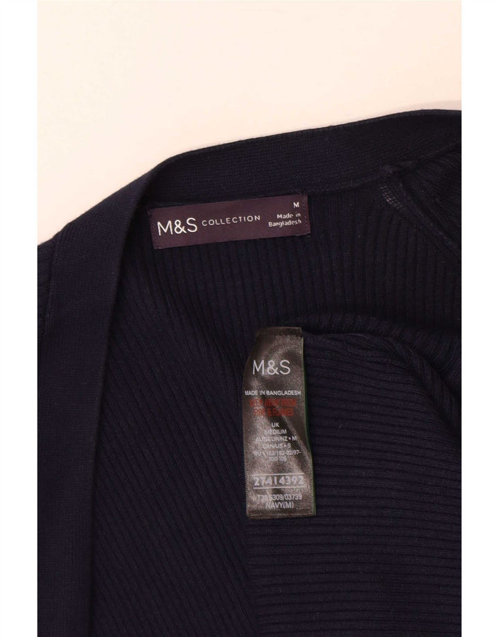 Maglione cardigan lungo da donna Marks & Spencer UK 14 medio blu navy