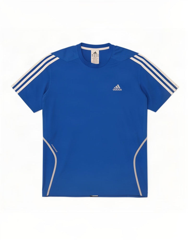 T-shirt da uomo Adidas Top in poliestere blu medio