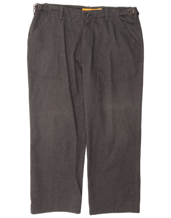 Pantaloni chino dritti da uomo Timberland W40 L29 cotone grigio a spina di pesce
