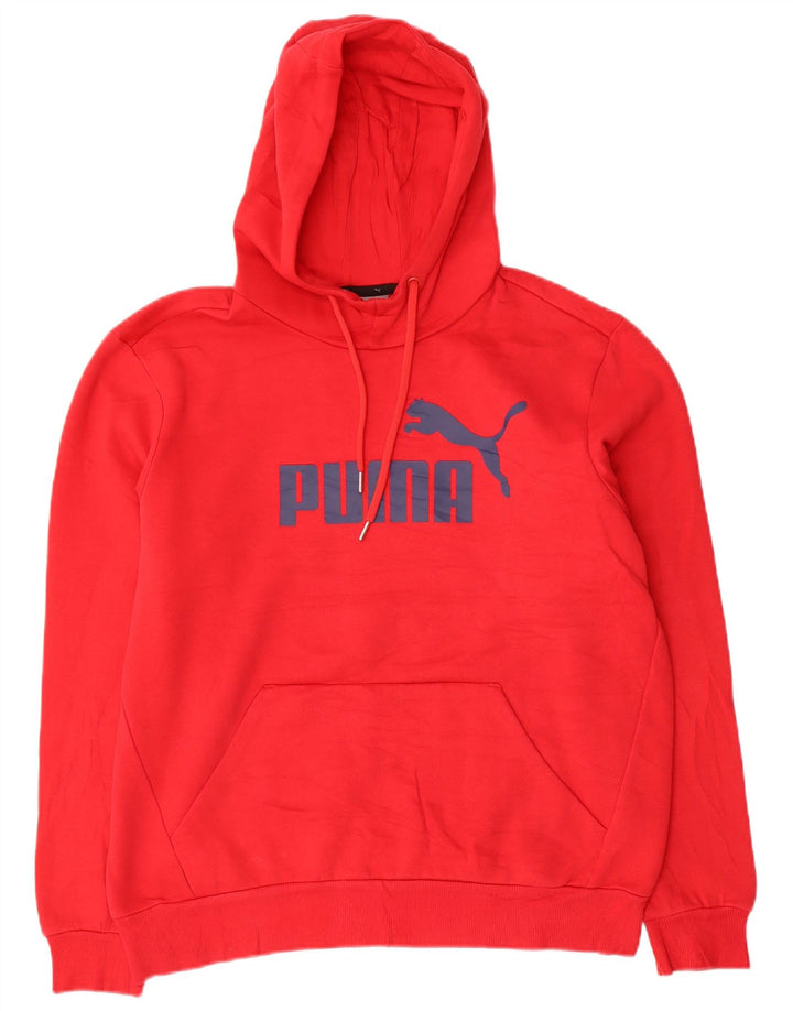 Felpa con cappuccio grafica da uomo Puma in cotone rosso medio