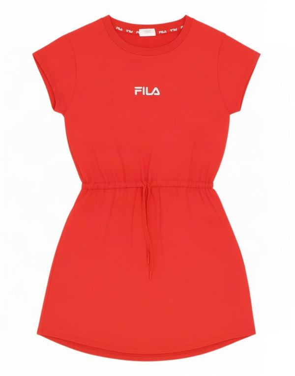 Abito t-shirt grafica da donna Fila UK 14 rosso medio in cotone