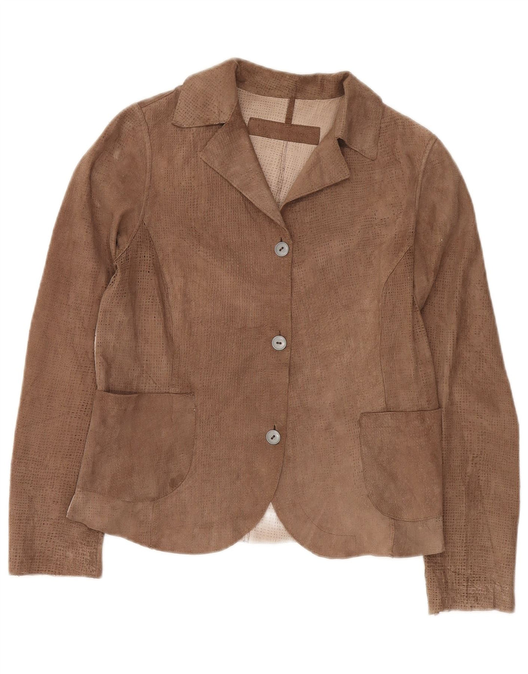 Giacca Blazer 3 Bottoni Donna Lavorazione Artigiana IT 42 Marrone Medio