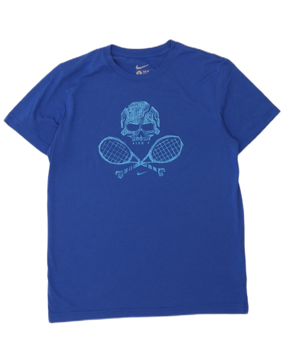 NIKE T-shirt grafica da uomo slim fit, top grande in poliestere blu
