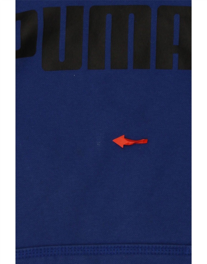 Felpa con cappuccio grafica PUMA da uomo piccola in cotone blu