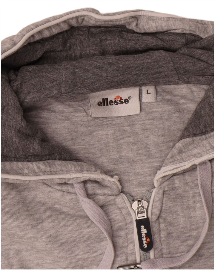 Maglione con cappuccio e zip grafica da uomo Ellesse, grande, in cotone grigio