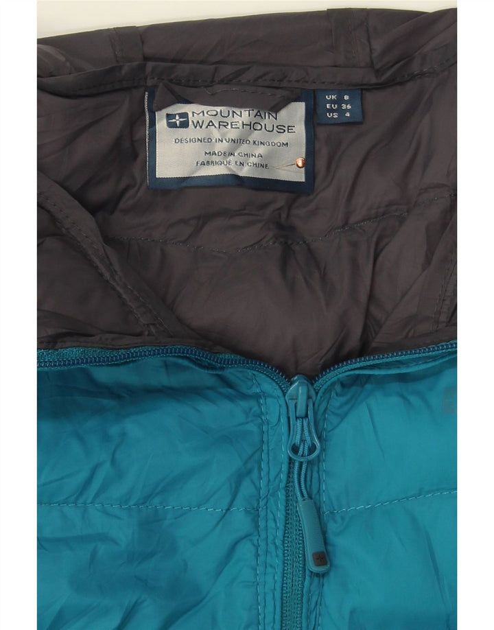 MOUNTAIN WAREHOUSE Womens Hooded Padded Jacket UK 8 Small Blue Nylon Vintage Mountain Warehouse and Second-Hand Mountain Warehouse from Messina Hembry 