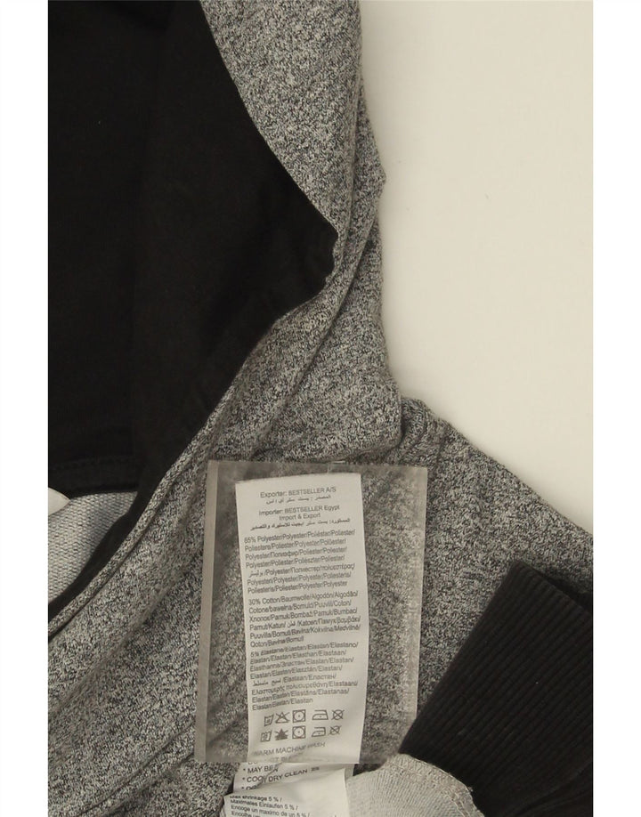 Felpa con cappuccio da uomo Jack & Jones in poliestere color block grigio medio