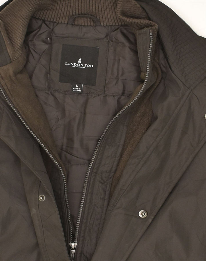 LONDON FOG Mens Bomber Jacket UK 40 Large Brown Polyester Vintage London Fog and Second-Hand London Fog from Messina Hembry 