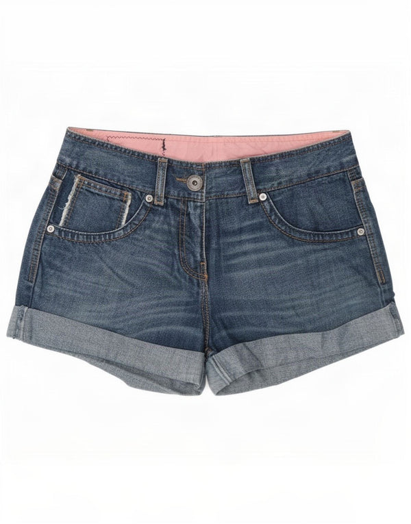 Pantaloncini di jeans da donna Benetton IT 42 Medium W30 Blu Cotone