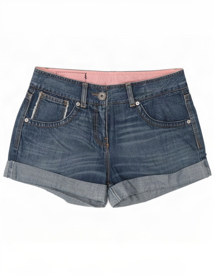 Pantaloncini di jeans da donna Benetton IT 42 Medium W30 Blu Cotone