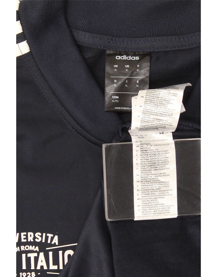 Giacca da ginnastica grafica da uomo Adidas XL in poliestere blu navy