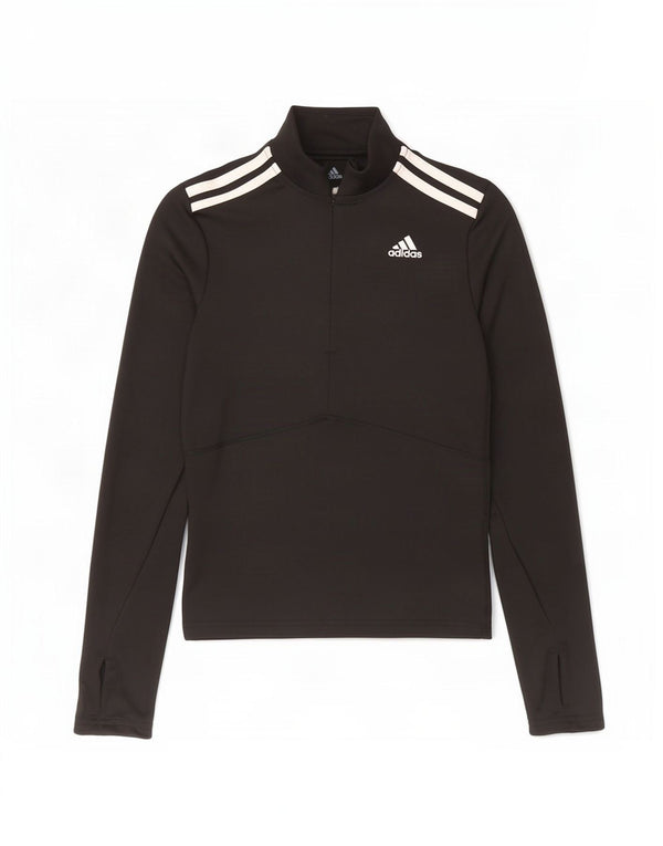 Top della tuta da ginnastica Adidas Aeroready con zip e collo da donna UK 4/6 XS Nera