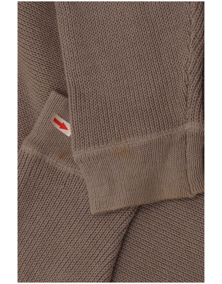 Maglione da uomo Reiss con collo a bottoni XL in cotone grigio