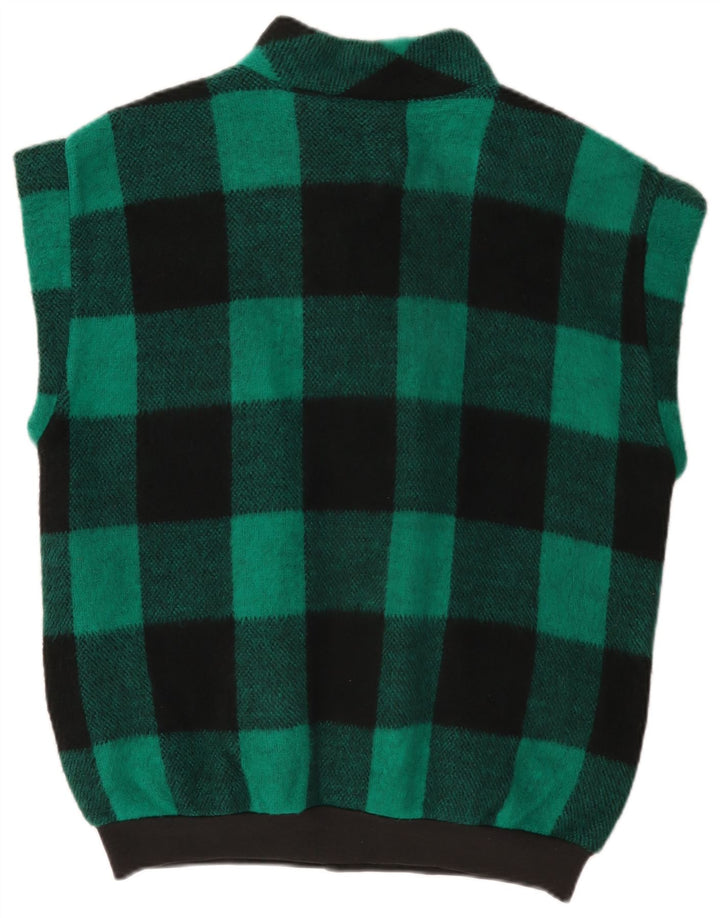 Gilet da uomo vintage UK 40 grande a quadretti verdi