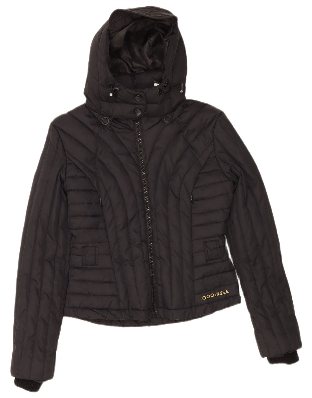 Giacca imbottita con cappuccio da donna Killah UK 14 nylon nero medio
