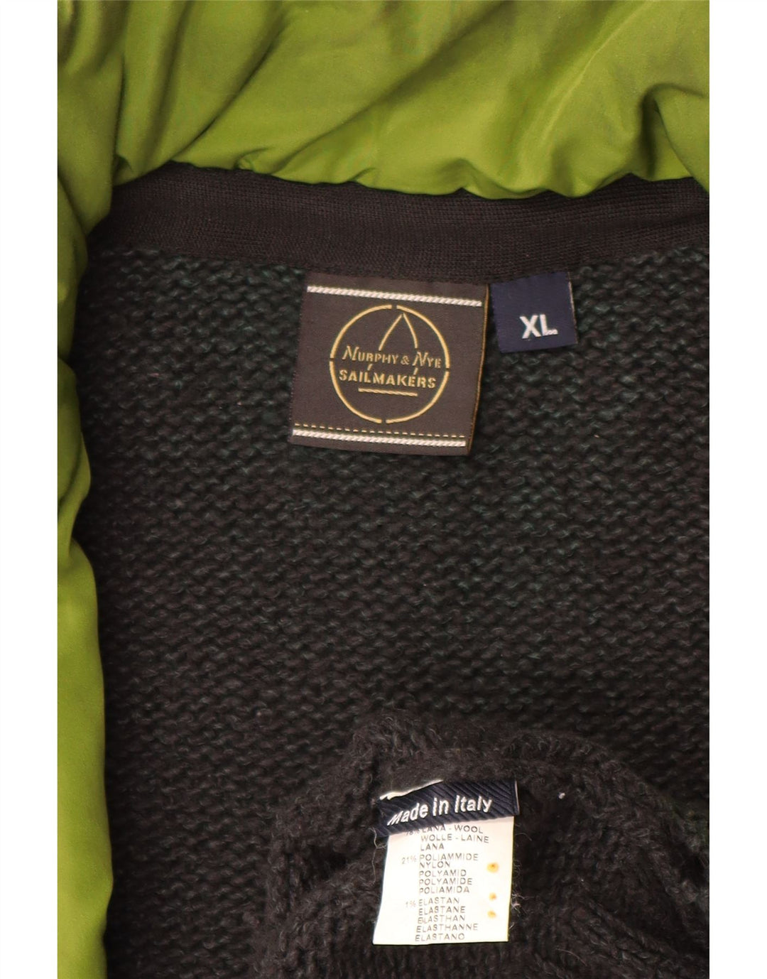 MURPHY & NYE Maglione cardigan da uomo velaio XL lana grigia