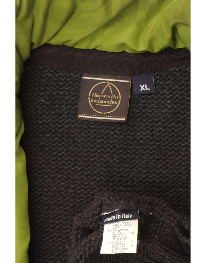 MURPHY & NYE Maglione cardigan da uomo velaio XL lana grigia