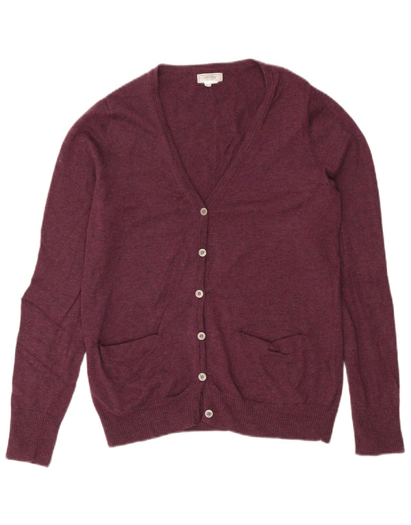 Maglione cardigan da donna Fat Face UK 12 Lana bordeaux medio