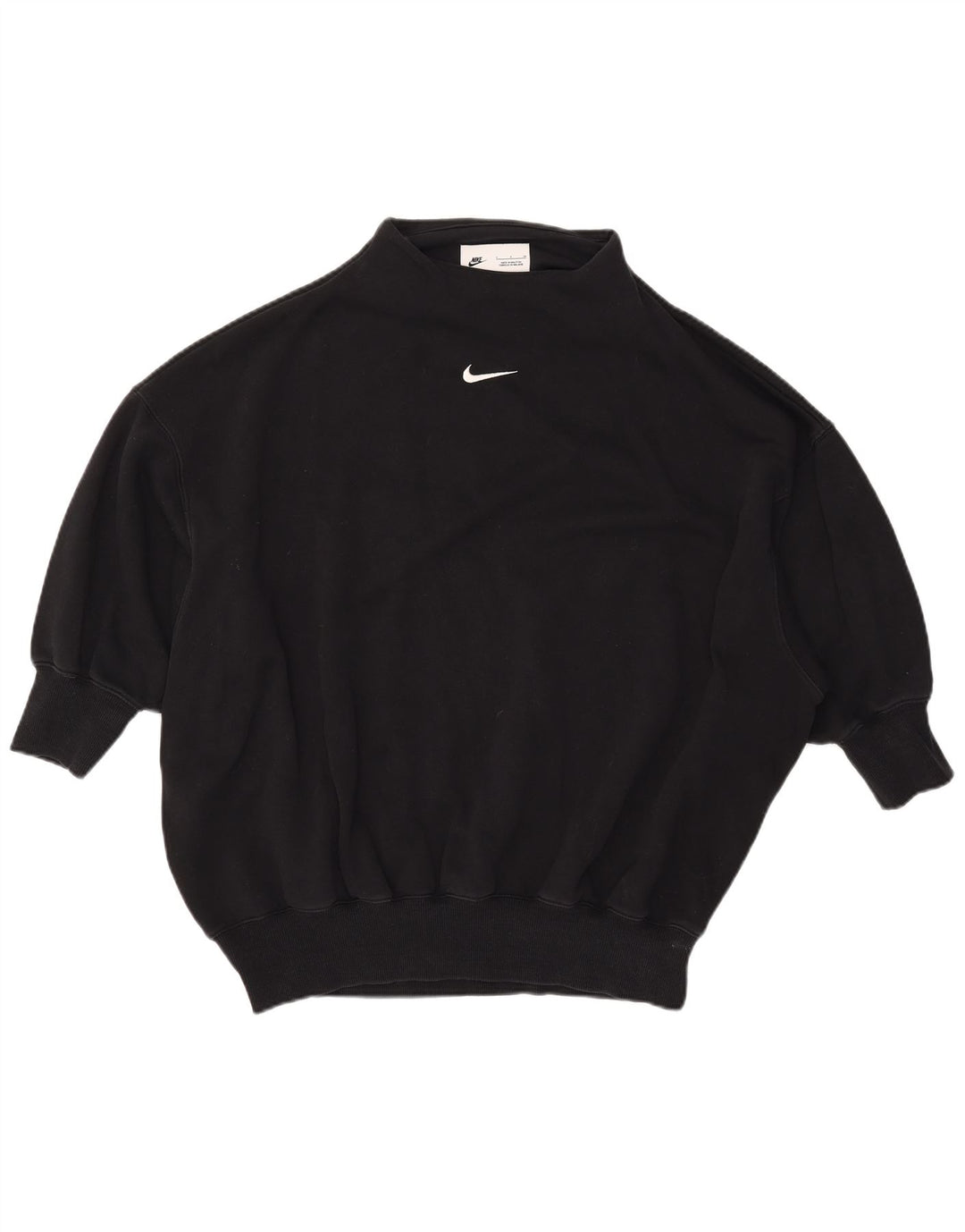 Felpa oversize da donna NIKE con maniche a 3/4, taglia UK 10, piccola, nera