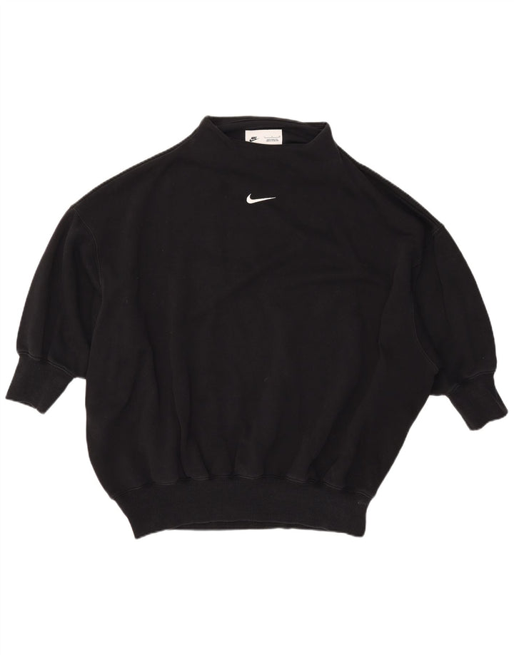Felpa oversize da donna NIKE con maniche a 3/4, taglia UK 10, piccola, nera