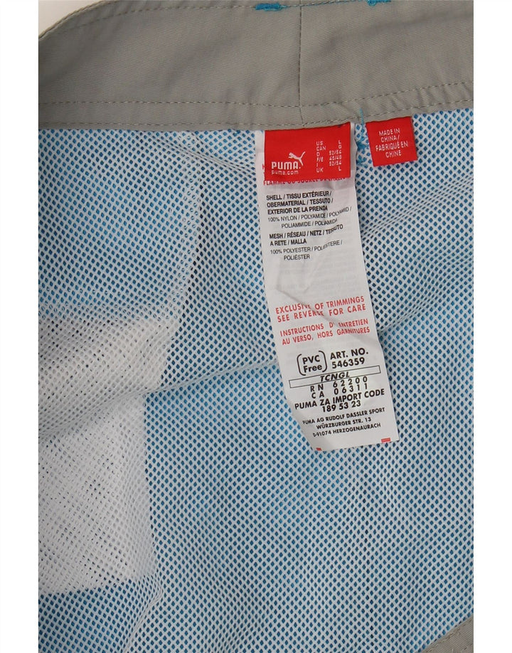 Pantaloncini da bagno grafici da uomo Puma grandi in poliestere blu