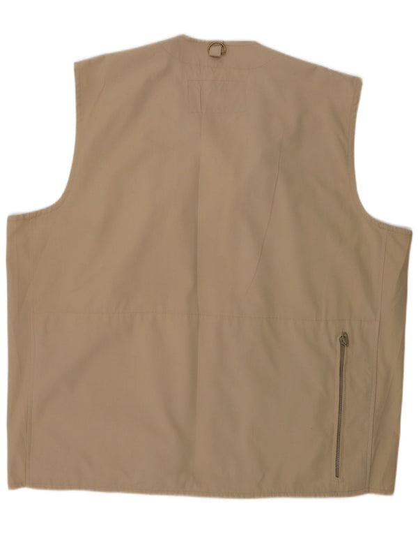 Gilet multiuso da uomo vintage UK 42 XL in cotone beige