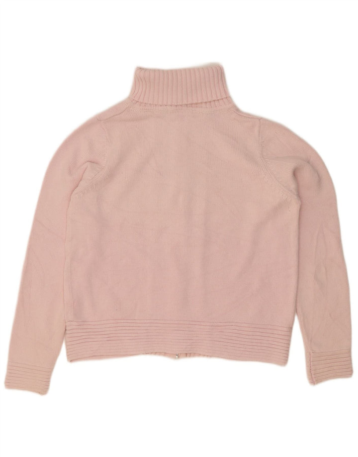 Maglione cardigan a collo alto da donna Marks & Spencer UK 14 Cotone rosa medio