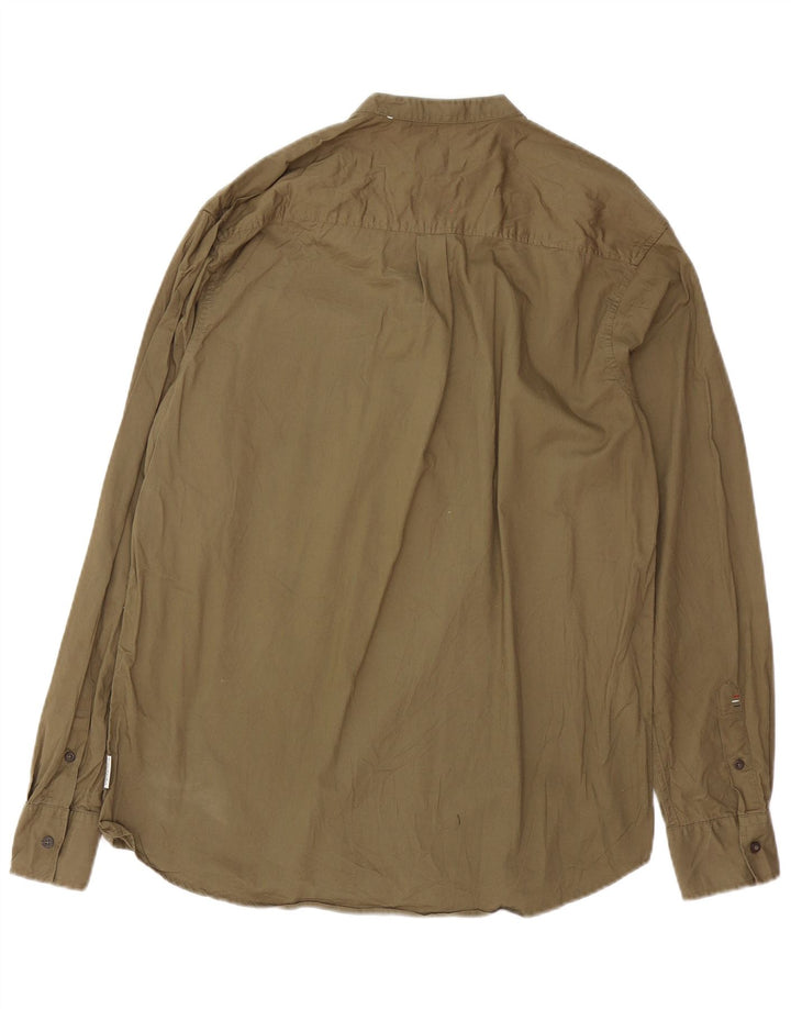 Camicia pullover vestibilità regolare da uomo Pierre Cardin grande cotone kaki