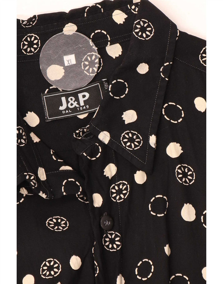 Camicia da uomo VINTAGE XL nera floreale