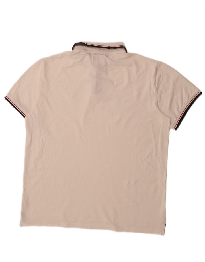 WOOLRICH Mens Polo Shirt XL White Cotton