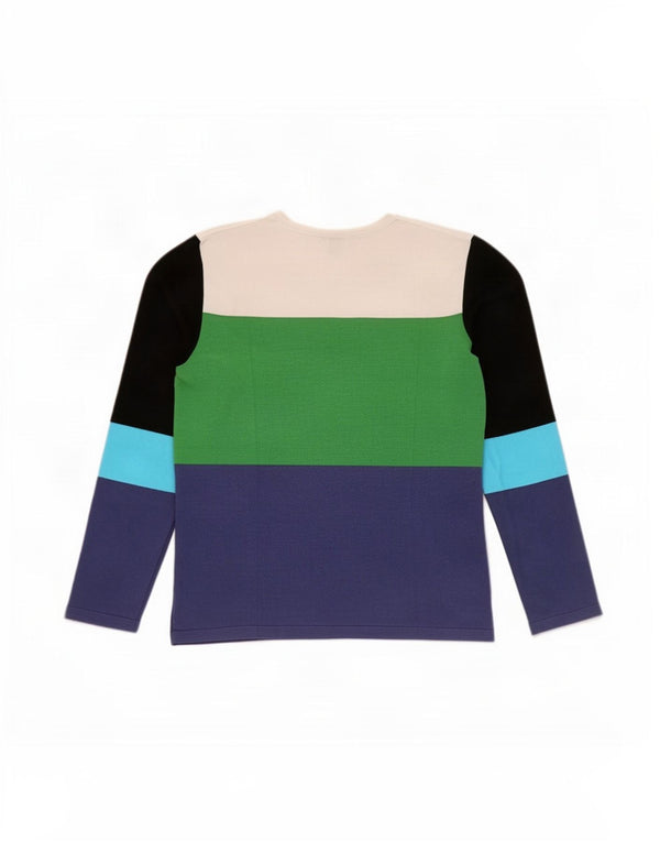 Fay Top da donna a maniche lunghe UK 14 Large in viscosa colorblock multicolore