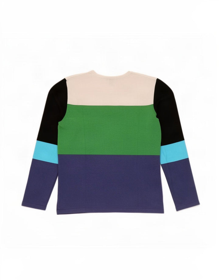 Fay Top da donna a maniche lunghe UK 14 Large in viscosa colorblock multicolore