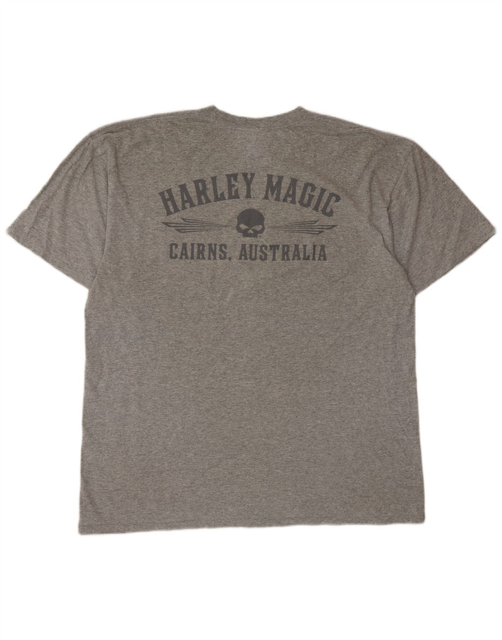 T-shirt grafica da uomo Harley Davidson Top XL in cotone grigio