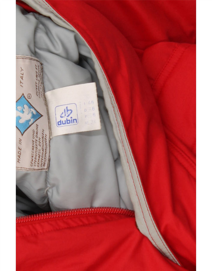 DUBIN Mens Padded Bomber Jacket IT 46 Small Red Cotton Vintage Dubin and Second-Hand Dubin from Messina Hembry 