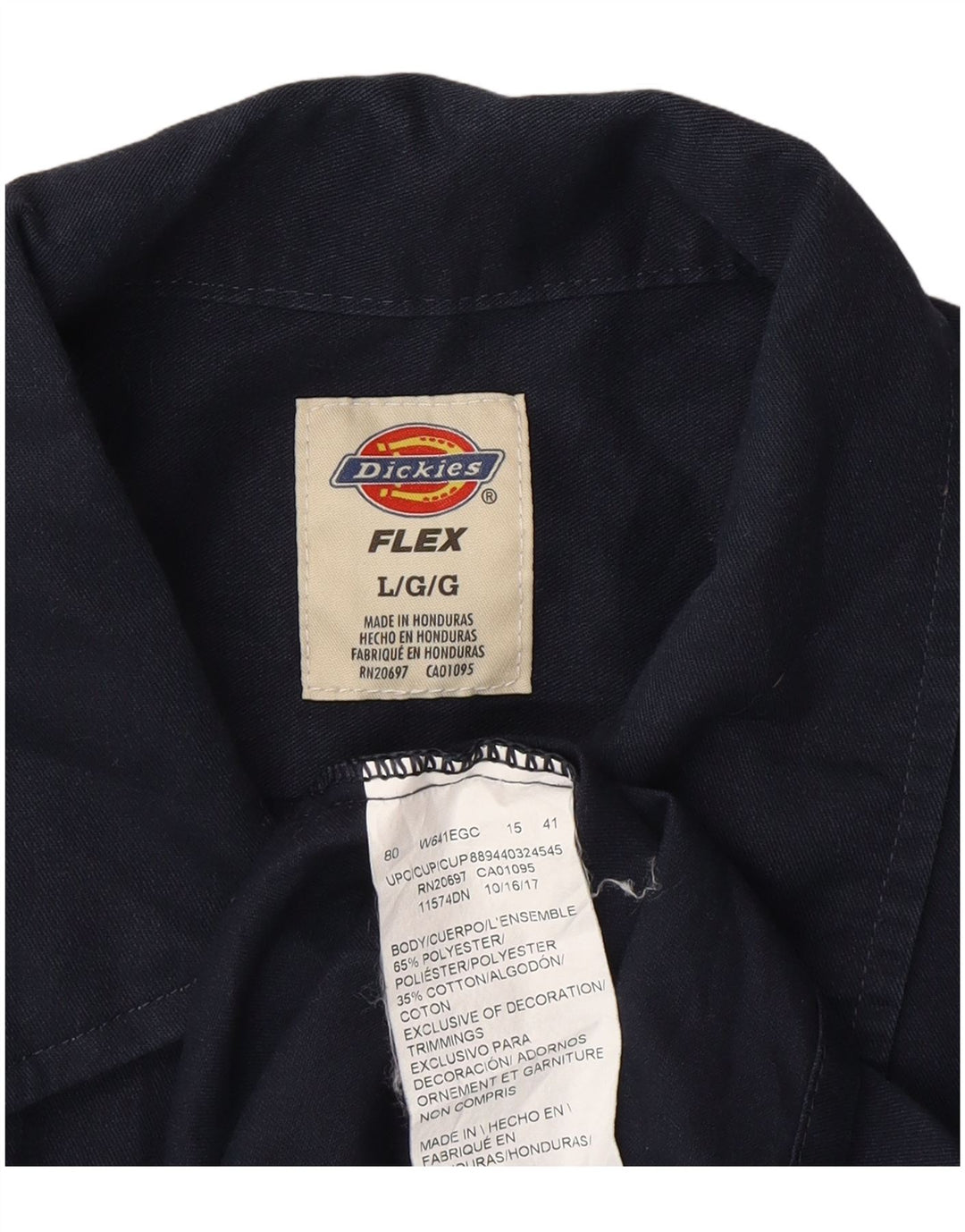 Camicia da uomo Dickies grande in poliestere blu navy