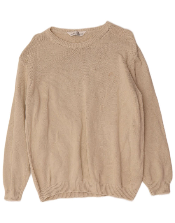Maglione maglione con scollo a barca da donna Marks & Spencer UK 18 XL Cotone beige
