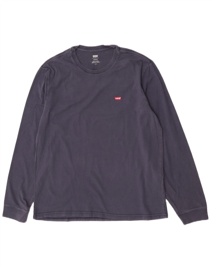 Levi's Maglia standard da uomo a maniche lunghe di grandi dimensioni in cotone blu navy