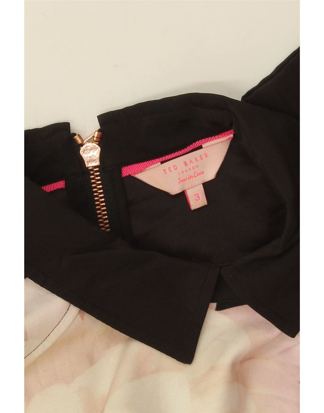 Ted Baker Abito tubino da donna con maniche a 3/4 taglia 3 medio nero floreale