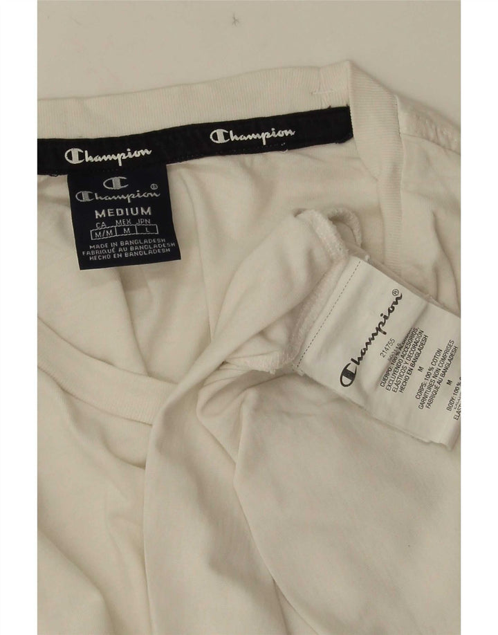 T-shirt da uomo Champion Top in cotone bianco medio