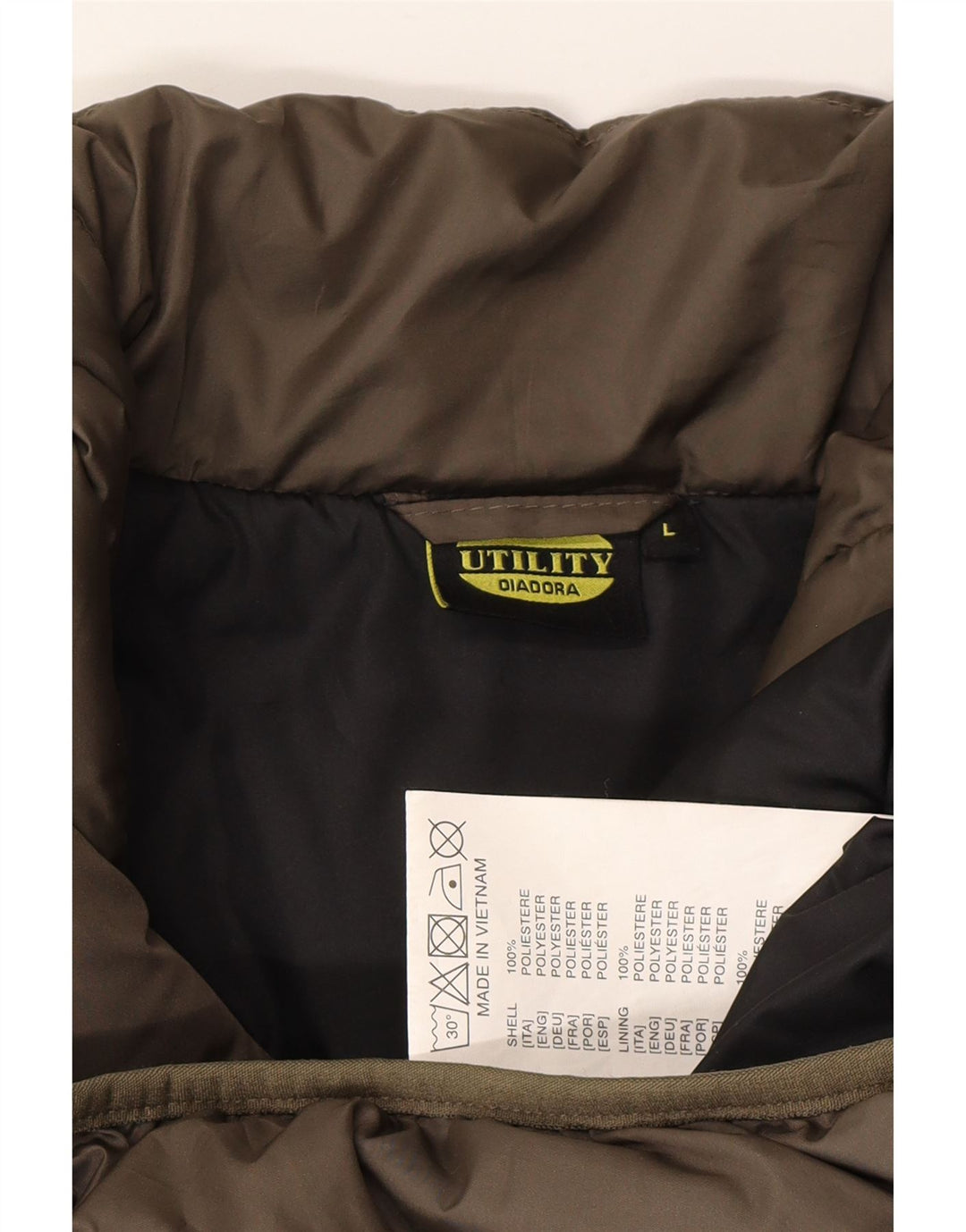 DIADORA Gilet Imbottito Uomo UK 40 Large Marrone Poliestere